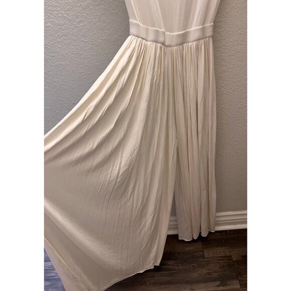 Free People FP Beach Ivory Wide Leg Jumpsuit Boho Flowy Lounge XS Cottagecore - Picture 6 of 8